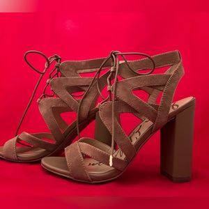 Sam Edelman Yardley Suede Lace Up Block Heels size 6